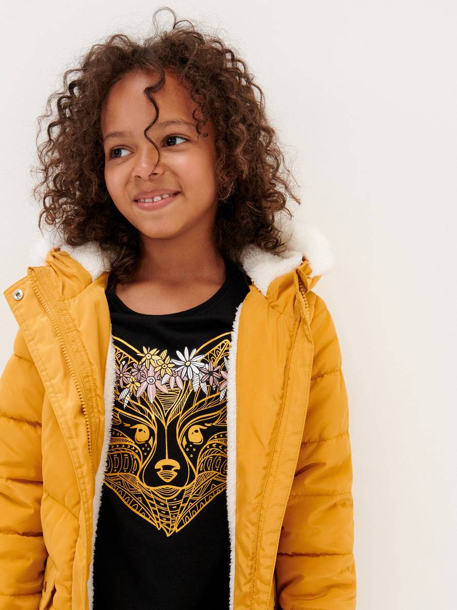 Girls yellow shop puffer jacket