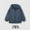 ZR Blue Pouch Pocket Zipper Hoodie 12475