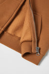 ZR Brown Pouch Pocket Zipper Hoodie 12474