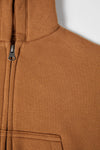 ZR Brown Pouch Pocket Zipper Hoodie 12474