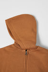 ZR Brown Pouch Pocket Zipper Hoodie 12474