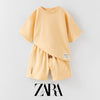 ZR Future Begins Yellow Terry Shirt with Shorts 2 Piece Set 12192