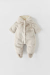 ZR Faux Shearling Overall Romper Snowsuit #12421