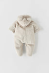 ZR Faux Shearling Overall Romper Snowsuit #12421