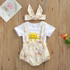 Sunshine Dungaree Rompers Headband 3 pcs Set 12321