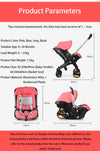 Baby Car Seat & Travel Stroller Convertible Car Seat and Pram with 5 Point Safety Harness Quick Delivery