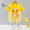 Giraffe Yellow Short Dungaree with Shirt Set 12325