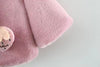 Strawbery Fur Soft Snow Coat Cape Shawl Pink Jacket 12639