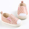 Gold Dots Peach Prewalker Shoes 2572 A