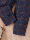 Gentelman Blue Check Pant Coat Suiting Set #13484