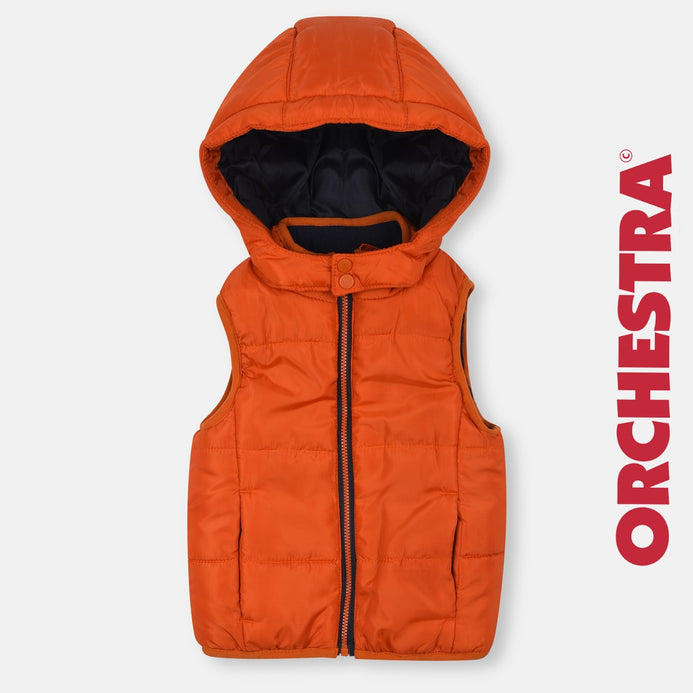 Orange sleeveless hotsell puffer jacket