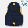 Duck Fiber Pencil Club Navy Sleeveless Hooded Puffer Jacket 12458