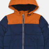 Members Mark Orange Blue Fleece Inner Sherpa Hoodie Puffer Jacket 13146