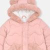 CA Pink Thick Sherpa Lined Fur Trim Hooded Puffer Jacket 13172