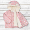 Young Butterflies Sherpa Fur Inner Light Pink Hooded Puffer Jacket 13349