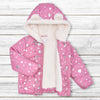 Young Hearts Sherpa Fur Inner Pink Hooded Puffer Jacket 13350