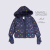 M&S Navy Metalic Spots Thick Fur Puffer Jacket without Mittens 12165