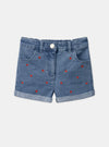 SM Hearts Embroided Denim Shorts 13207