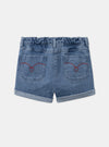 SM Hearts Embroided Denim Shorts 13207