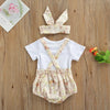 Sunshine Dungaree Rompers Headband 3 pcs Set 12321