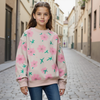 ZR Flower Printed Light Fleece Sweatshirt 13477