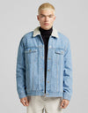 Bershka Sherpa Shearling Men Denim Jacket M167