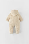 ZR Faux Shearling Overall Romper Snowsuit #12182