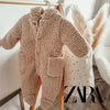 ZR Faux Shearling Overall Romper Snowsuit #12182