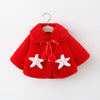 Star Fish Fur Soft Snow Coat Cape Shawl Red Jacket 12641