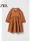 ZR Camel Terry Winter Party Dress 13043