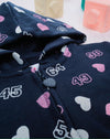 PRN Hearts Blue Zipper Hoodie 13300