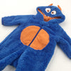 Monster Blue Fur Babygrow Costume with covered Feet 13409