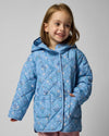 Baby Go Floral Blue Hooded Puffer Jacket 13347