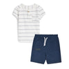 CA Henley Style Lining Shirt Shorts Set 13111