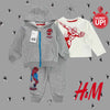 HM Spiderman Hoodie Trouser Shirt Grey Tracksuit Set 13419