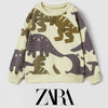 ZR Dinosaur Printed Light Fleece Sweatshirt 13479