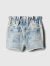 GAP Elastic Waist High Ride Light Rough Ends denim Shorts 13474