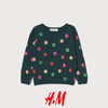 HM Color Polka Doted Dark Green Sweater 12590