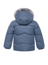 Rokka Rolla Thick Sherpa Lined Fur Trim Blue Hooded Puffer Jacket 13166