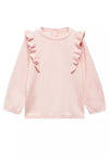 Best Less Shoulder Frill Light Pink Knitted Sweater 12585