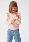 Best Less Shoulder Frill Light Pink Knitted Sweater 12585