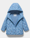 Baby Go Floral Blue Hooded Puffer Jacket 13347