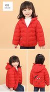 Dinosaur Red Hooded Puffer Jacket 13145