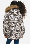 Leopard Girls Attitude Perka Jacket With Fur Inside 12492