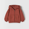 ZR Brick Red Zipper Hoodie 11042