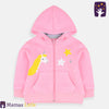 ML Unicorn Embroided Pink Fleece Zipper Hoodie 9561