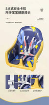 Baby High Chair Navy With Deattachable Wheels