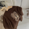 Lion Brown Knitted Sweater 9888