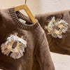 Lion Brown Knitted Sweater 9888