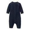 LPU Cable Knit Navy Bodysuit Romper Onesies 11598